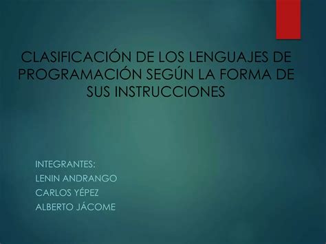 Clasificacion De Los Lenguajes De Programacion Ppt