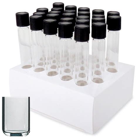 13x100mm Glass Test Tubes With Screw Caps And Cardboard Rack 33 Boro