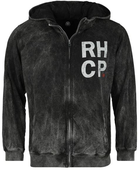 Red Hot Chili Peppers Hooded Zip Crest M To Xxl For Men Black Cotton Hooded