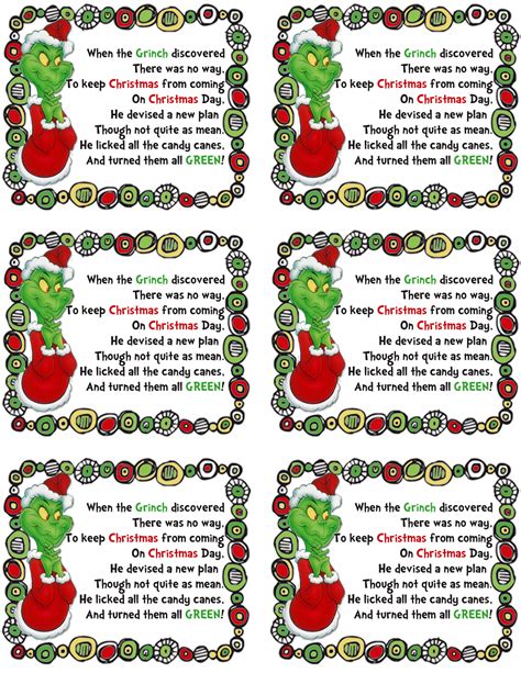 Grinch dust with printable gift tags with grinch dust poem – Artofit