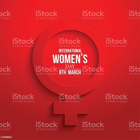 International Womens Day Symbol That Indicates A Female Gender In Red