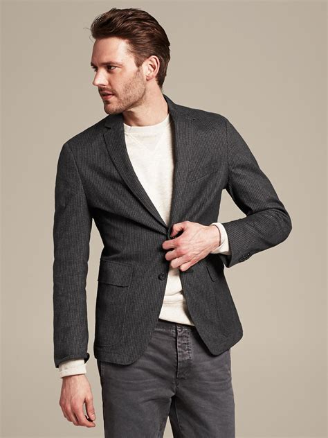 Lyst - Banana Republic Heritage Charcoal Pinstripe Blazer in Gray for Men