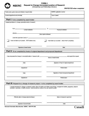 Fillable Online Publications Gc Form Request To Change University