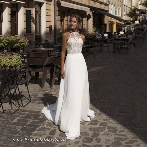 Brautkleider Hochzeitskleider Schlichtes Chiffon Brautkleid Mit