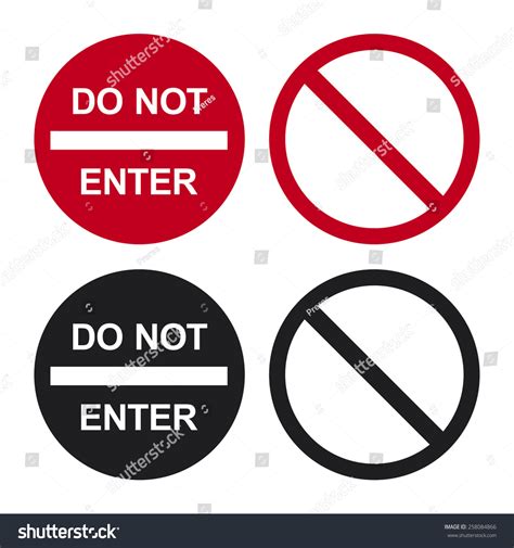 Vektor Stok Do Not Enter Signs Tanpa Royalti Shutterstock