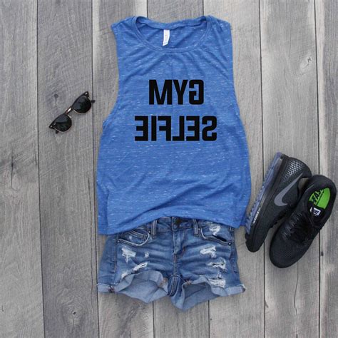 Gym Selfie Muscle Tee Funny Shirt Gym Shirt Workout Top Muscle Tank