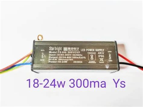 100 300V Waterproof LED DRIVER 24 W 300ma Output Voltage 50 80V