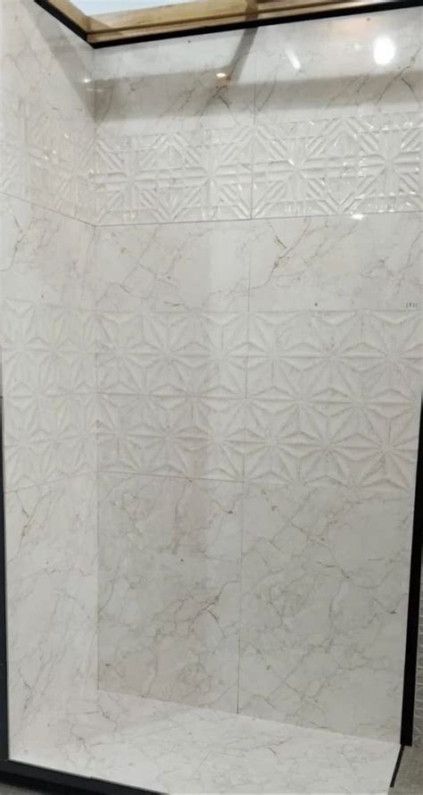 Glossy Ceramic Bathroom Wall And Floor Tiles Size 1x2 Feet 300x600 Mm