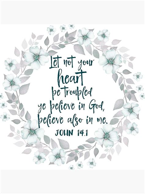 Let Not Your Heart Be Troubled Bible Verse Poster For Sale By