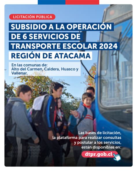 MTT abre segunda Licitación de Transporte Escolar para beneficiar a