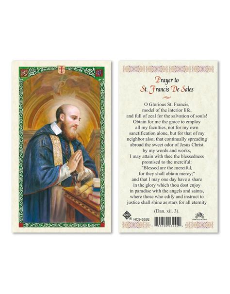 Holy Cards St Francis De Sales 100 Reillys Church Supply And T Boutique