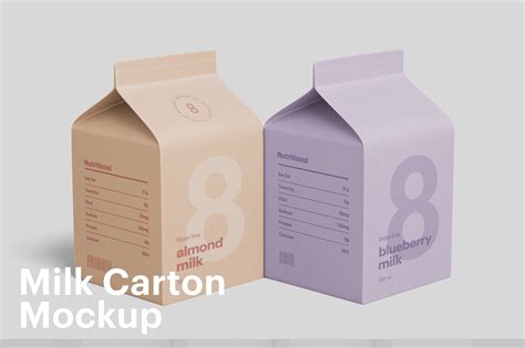 Milk Carton Mockup Design Cuts