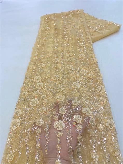 New Arrival French Popular Embrordered Beaded Net Lace With Sequins