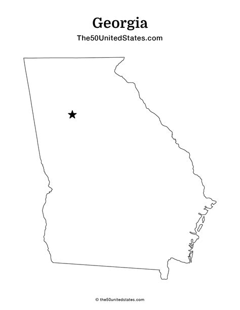 Free Printable State Map Of Georgia With Cities Labeled The