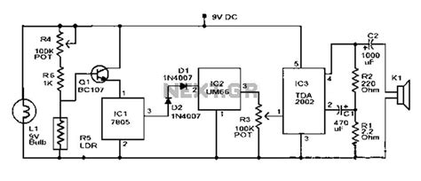 Visual representation of a smoke detector circuit