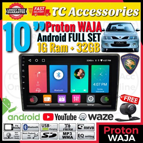 Proton Waja 10 Android 2 DIN Car Player IPS Screen 2GB 4GB Ram