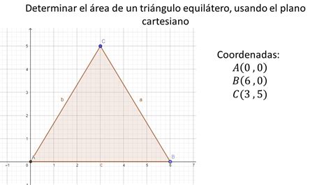 Obtener Rea Tri Ngulo Equil Tero En El Plano Con Coordenadas