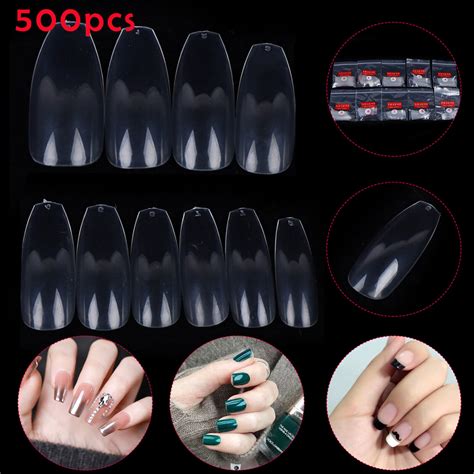 500pcs Long Ballerina False Nail Tips Art Acrylic Coffin Full Cover