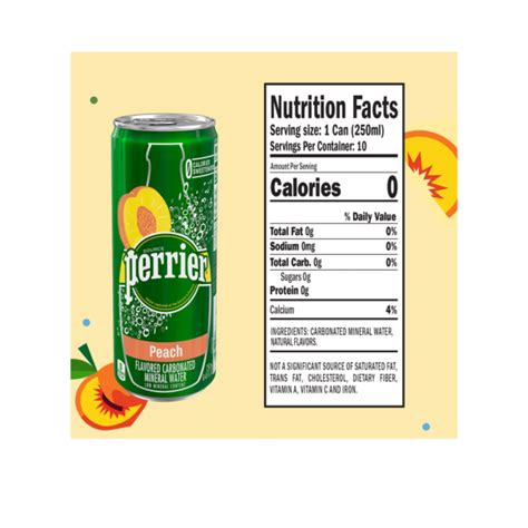 Perrier Peach Sparkling Carbonated Water Oz Cans Pack