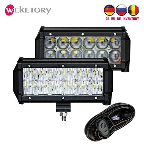 Weketory Pcs Inch W D D Led Work Light Bar For Tractor Boat