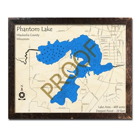 Willow Flowage Wi Wood Map 3d Nautical Wood Charts