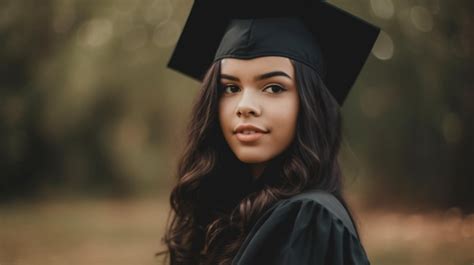 Una Ni A Con Toga Y Birrete De Graduaci N Se Encuentra En Un Bosque