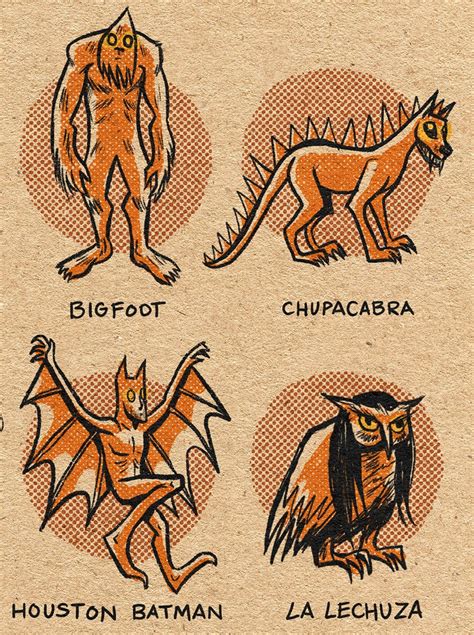 Famous Cryptids Of Texas Print 11 X 14 Etsy