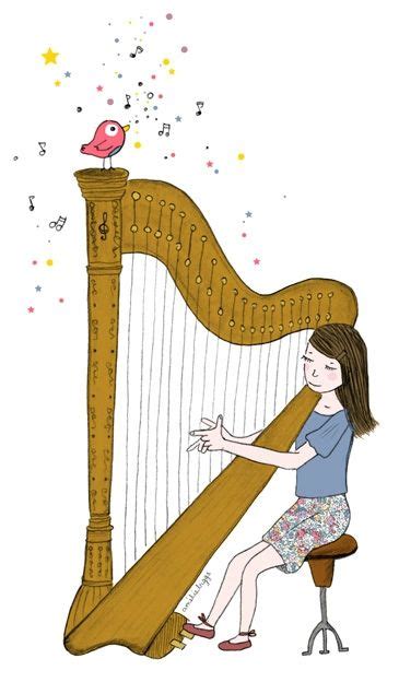 Harpe Am Lie Laffaiteur Harpe Illustration Dessin