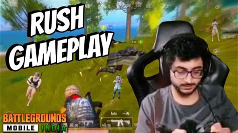 Rush Gameplay Ever Carryminati Playing Bgmi Crazy Gameplay Youtube