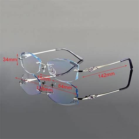 Vazrobe Rimless Glasses Frame Women Rhinestone Elegant Ladies Eyeglass