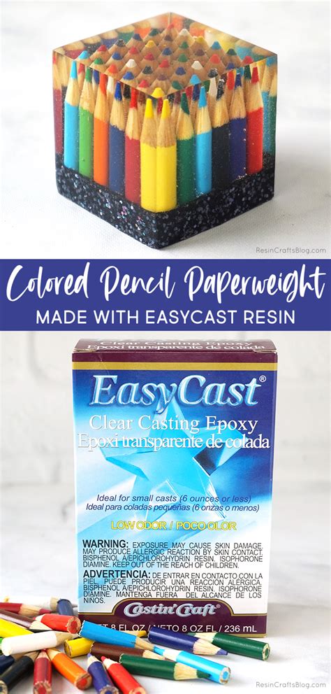 Colored Pencil Paperweight With Easycast Resin Crafts Blog