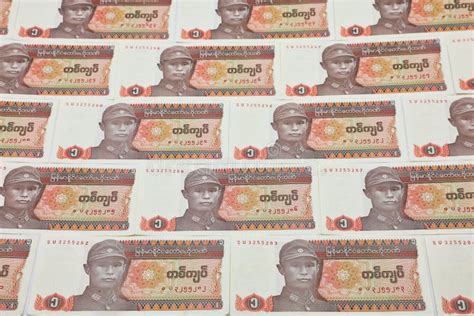 Myanmar Kyats Banknote Money Kyat Currency In Myanmar Editorial