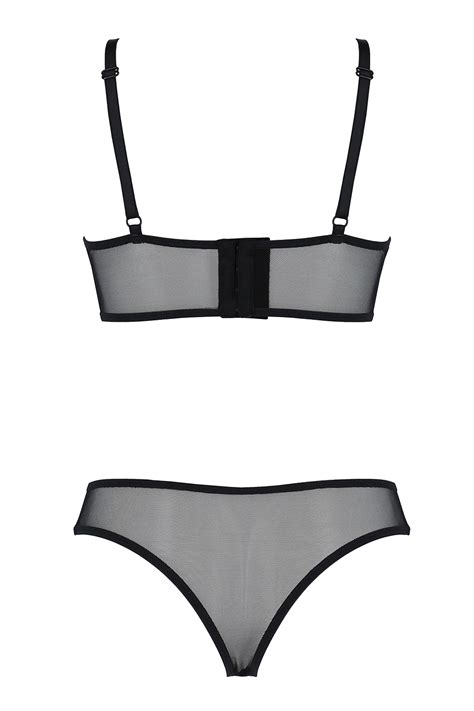 Passion Sexy Sheer Lace Bikini Set Primula Black Black