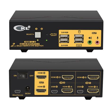 2 Port Dual Monitor Kvm Switch Hdmi 4k 60hz Ckl 922hua 2 Ckl Kvm Switches