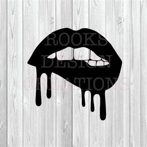 Dripping Lips Svg Lipstick Kiss Svg Sexy Lip Bite Png Etsy