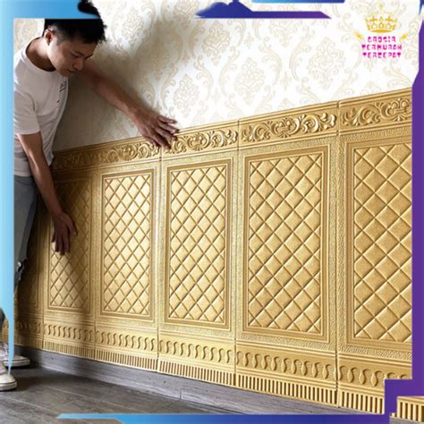 Jual GTT Wallpaper 3D Foam Motif Pintu Batik 90 X 70Cm Sticker Tembok