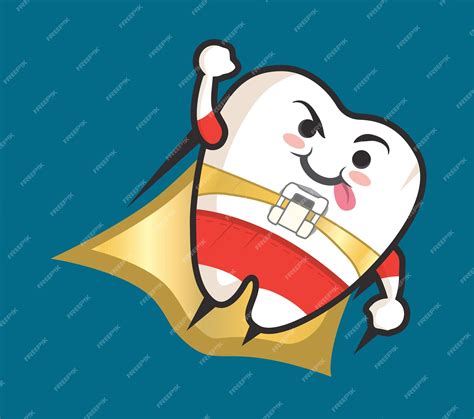 Premium Vector Flying Tooth Hero Illustration Vector Art Icons And