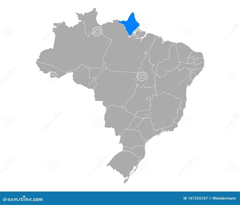 Map of Amapa in Brazil stock vector. Illustration of brazil - 167255107