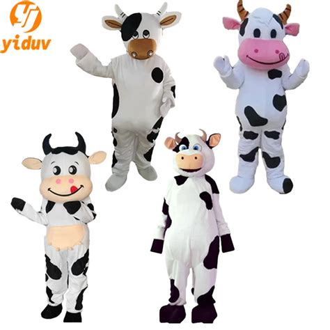 2024 Cute Dairy Cow Mascot Costume Adult Cosplay Milk Cows Cartoon Character Outfit Suit