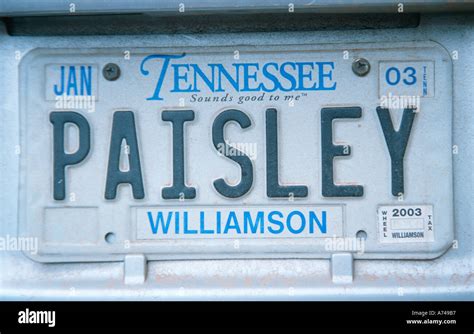 Vanity License Plate Tennessee Stock Photo Alamy