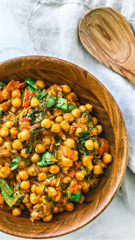 Vegetarian Chickpea Curry With Coconut Milk Recipe Indian Food Recipes Chickpea Recipes