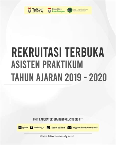 Rekruitasi Terbuka Asisten Praktikum Fit Tel U Semester Genap Ta