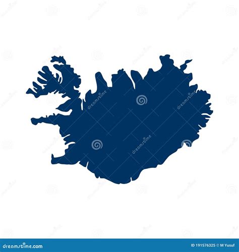 Outline Map Of Iceland Isolated Vector Illustration Stock Vector