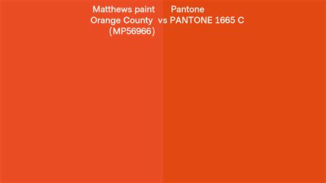 Matthews Paint Orange County MP56966 Vs Pantone 1665 C Side By Side