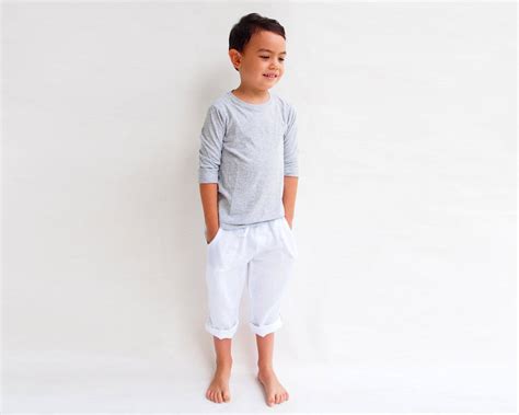 Boy Linen Pants White Tiny Tots Kids