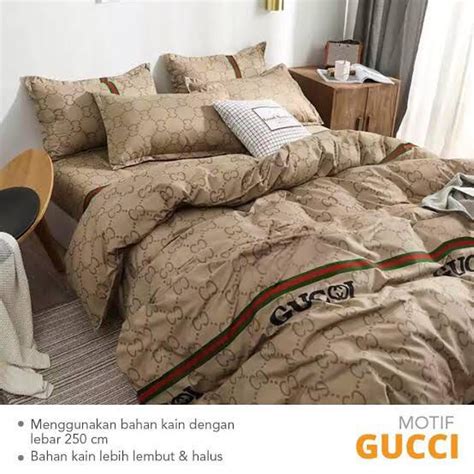 Jual Bahan Kain Sprei Meteran Katun Lokal Cvc Esra Motif Gc Gucci