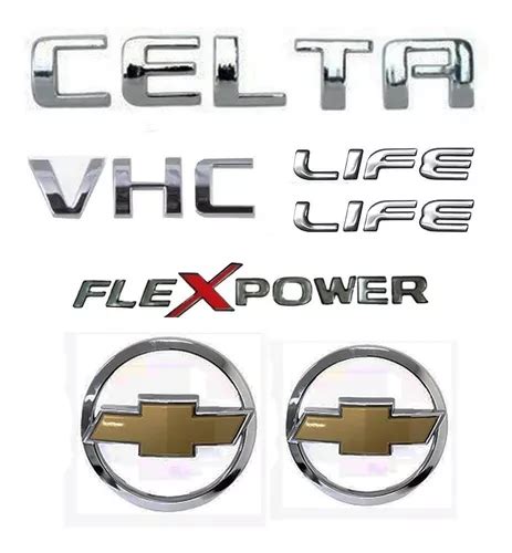 Kit Emblemas Celta Vhc Flex Life 07 A 11 Modelo Original