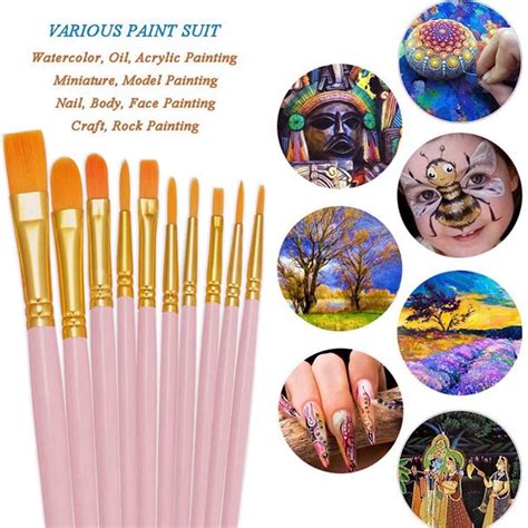 TITOUMI Paintbrush Sets 2 Pa 20 PCS Nylon Hair Artist Acrylic Paint