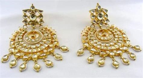 Kumar Jewels Silver Alloy Antique Stone Jhumki Earrings At Rs Pair