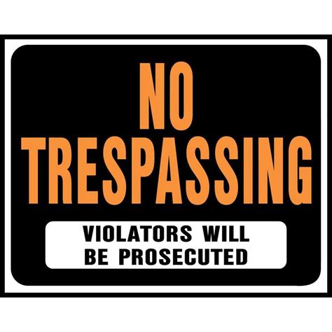 Hy Ko 15 In X 19 In Plastic No Trespassing Sign Sp 104 The Home Depot